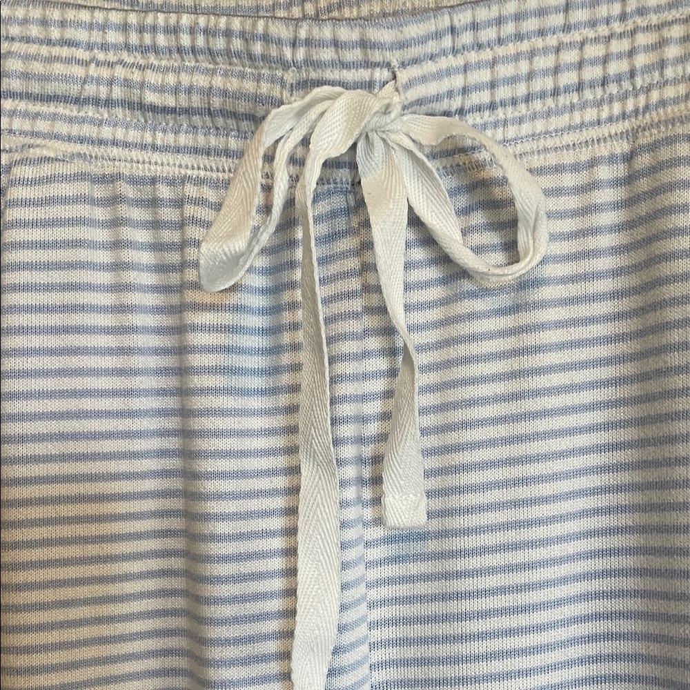 Loft Sleep White Striped Jogger Pants Size Medium - Picture 2 of 4